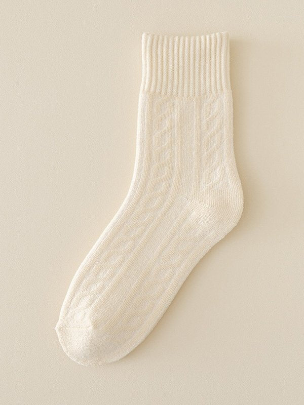 Plush And Thick Towel Socks Twisted Autumn And Winter Style Mid-tube Socks Women's Long Socks Thick Socks Winter Warm Women's Socks