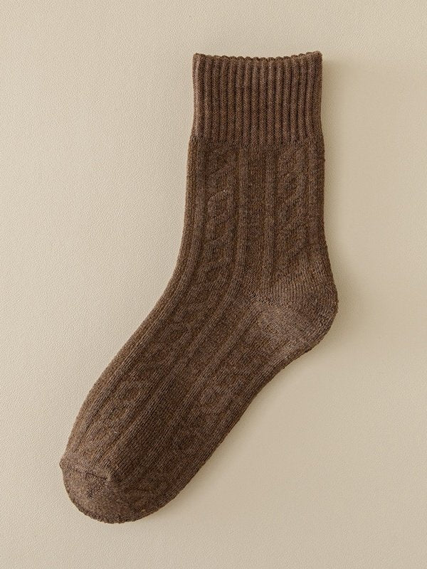 Plush And Thick Towel Socks Twisted Autumn And Winter Style Mid-tube Socks Women's Long Socks Thick Socks Winter Warm Women's Socks
