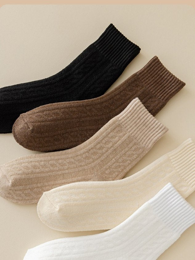 Plush And Thick Towel Socks Twisted Autumn And Winter Style Mid-tube Socks Women's Long Socks Thick Socks Winter Warm Women's Socks
